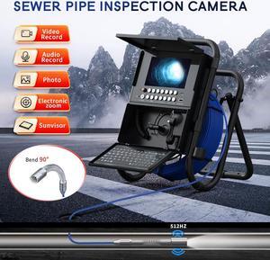VisiPower Waterproof Meter Counter DVR Drain Sewer Inspection Video Camera video Endoscope Camera Borescope camera with and Self-Leveling 512HZ Locator Cable Length 20m/65ft