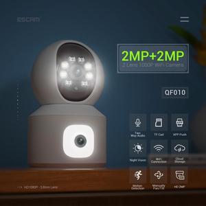 WiFi 3MP dual lens dual light Outdoor Smart Alarm IR IP Camera 2 Way Audio Pan/Tilt Motion Detection Cloud Storage Waterproof