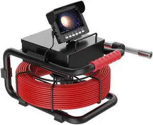 VisiPower 4.3" Monitor Video Recording Drain Sewer Pipe  Inspection Camera Industrial Endoscope  Head dia 22MM IP68 waterproof for Water supply / air / lead pipelines Detection Cable Length 30m/98ft