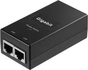 Gigabit PoE Injector Adapter POE power supply adaptor switch, IEEE 802.3af/at PoE+ Passive, PoE 48V 0.5A Output Power, 10/100/1000Mbps Gigabit Speed, for IP Camera/AP/PTZ/Video Phone, Plug and Play