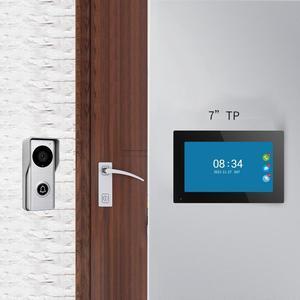 7" Screen 1080P 2MP HD Wired WiFi Video Doorbell Intercom System, Remote Phone Tuya APP Control, Support Phone unlock, Video Recording, 2-Way Audio, Motion Detection, IR Camera, 1 doorbell + 1 monitor