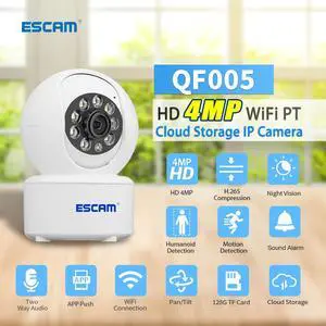 4MP WIFI HD PT Smart Home Indoor Surveillance IP Camera Pan 355° Tilt 90° Humanoid Motion Detection PIR Alarm Night Vision 2-Way Audio App Push Sound Alarm Security Camera