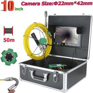 Sewer Drain Pipe Pipeline Inspection Industrial Endoscope Camera with 10" Screen 4500mah battery for home Blocked draining plumbing Industrial Endoscope Waterproof IP68, Cable length 20m/65ft