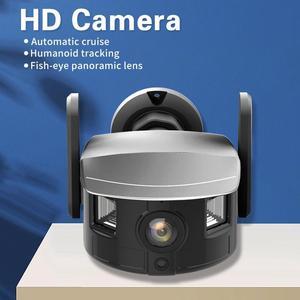 VisiPower Dual-Screen 3MP Full Color HD IP PTZ 3xZoom Bullet Security Camera Super Wide Angle Fisheye Lens AI Detection Motion Tracking Connection Night Outdoor Security Camera for Gate Road