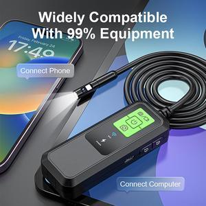 Visipower Car Repair Detection WIFI Industrial Endoscope with an HD 2k Pixels Camera can connect mobile phone take photos/video LED light can be adjust Dual lens 8mm Borescope