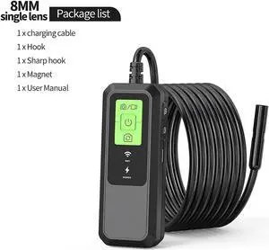 VisiPower Car Repair Detection WIFI Industrial Endoscope with an HD 2k Pixels Camera can connect mobile phone take photos/video LED light can be adjust Borescope single lens 8mm