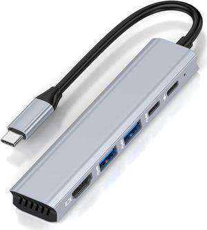VisiPower 7-in-1 Mini Type C / USB-C to HDMI 4K@30Hz+ PD Charging&Data, USB3.0*2+Type-c+TF / SD Micro Card Reader, Type-C PC Mobile Phone laptop 7-in-1 Docking Station Extension Hub Converter Adaptor