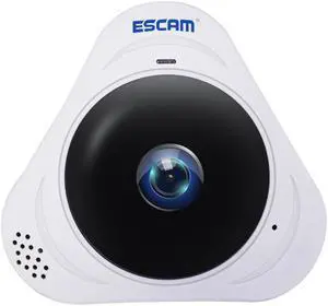 ESCAM Q8 H.264 HD 960P WIFI Infrared 360 degree Panoramic IP Camera White Alarm Detection WiFi P2P IR Camera Built in Mic Speaker