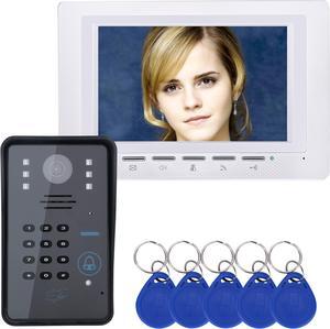 7 Inch RFID Password Video Door Phone Intercom Doorbell With IR Camera 1000 TV Line Access Control System