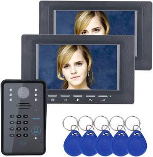 7 inch 2 Monitor RFID Password Video Door Phone Intercom Doorbell With IR Camera 1000 TV Line