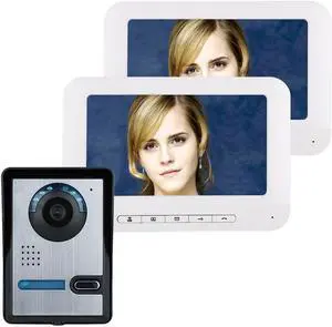 7 Inch color TFT LCD 2 Monitors Video Door Phone Doorbell Intercom Kit 1-camera 2-monitor Night Vision
