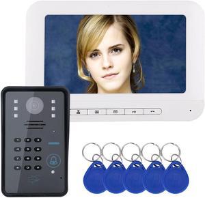 7" LCD RFID Password Video Door Phone Intercom Doorbell With IR-CUTCamera 1000 TV Line