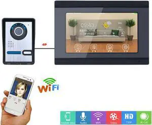 7inch TFT LCD Wired Wifi Video Door Phone Doorbell Intercom with IR-CUT HD 1000TVL Wired Camera Night Vision Support Remote APP intercom