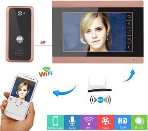 7inch Wired Wifi Video Door Phone Doorbell Intercom Entry System with 1000TVL Wired Camera Night Vision Remote APP