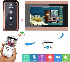 7" TFT LCD  Wired Wifi Video Door Phone Doorbell Intercom Remote APP with 1000TVL Wired IR-CUT Camera Night Vision