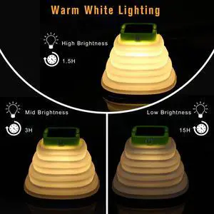 IP67 Portable 6 LEDs 1.2W Collapsible Camping Telescopic tent light solar panel or USB black