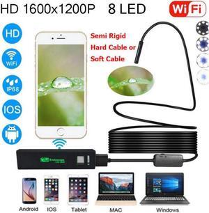 2M WiFi 1200P Waterproof 2MP Wireless Endoscope Adjustable Inspection Camera For Android IOS Smartphone