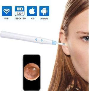 Wireless Ear Cleaning Endoscope 6 LED Light 720P WiFi 1MP Digital Ear Otoscope Inspection Camera for iPhone Android, iPad ,IOS PC