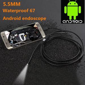 5.5mm Android Endoscope Waterproof IP67  Snake Borescope USB Inspection Camera 5M