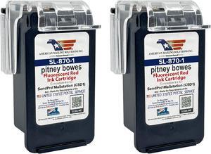 AMERICAN MAILING SOLUTIONS INC. | 2-Pack| PB SL-870-1 Red Fluorescent Ink Cartridge Replacement for SendPro Mailstation (CSD1) Postage Meter