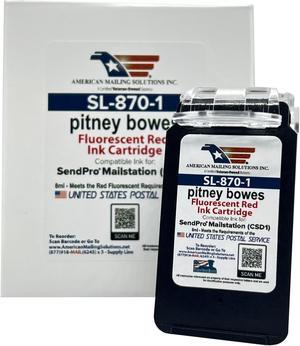 AMERICAN MAILING SOLUTIONS INC. | PB SL-870-1 Red Fluorescent Ink Cartridge Replacement for SendPro Mailstation (CSD1) Postage Meter