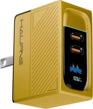 Haurve 100W 3-in-1 GaN Fast Charger, USB-C PD & USB-A QC Wall Adapter with Foldable Plug, Multiport Power Supply for Laptop, Tablet, Phone, Compact Travel Accessory for Home, Office, or On-The-Go Haurve 100W 3-in-1 GaN Fast Charger, USB-C PD & USB-A QC Wall Adapter with Foldable Plug, Multiport Power Supply for Laptop, Tablet, Phone, Compact Travel Accessory for Home, Office, or On-The-Go