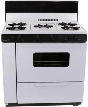 Premier BLK5S9WP 3.9 Cu. Ft. White Freestanding Gas Range