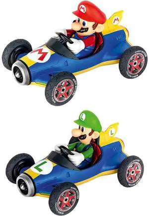Carrera Mario Kart Mach 8 Twinpack Pull & Speed Toy Cars 1:43 Scale  Mario & Luigi Racing Set for Ages 3+