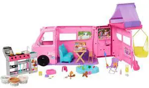 Mattel HRJ78 Barbie Dream Camper Playset with Tent and BBQ Grill