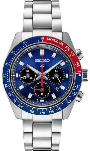 Seiko SSC913 Prospex Speedtimer Collection Solar Chronograph Watch - Stainless/Blue