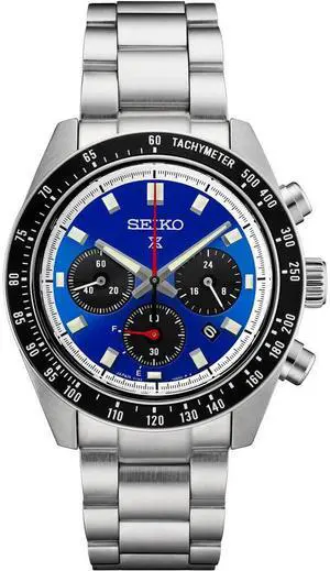 Seiko SSC931 Prospex Speedtimer Collection U.S. Special Edition Solar Chronograph Watch - Stainless/Blue