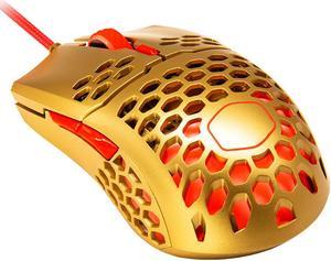 Cooler Master MM711 RGB Gaming Mouse (2020 Gold Red Limited Edition) - 60g Lightweight, Honeycomb Shell, Ultraweave Cable, Pixart 3389 16000 DPI Optical Sensor, and RGB Accents