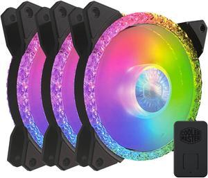 MasterFan MF120 Prismatic(3 in 1 with ARGB LED Controller)Addressable RGB 120mm Fan w/ Radiant Crystalline Lighting Effect-Crystallized Loop w/Tri-Loop ARGB Lighting, 24+6 Individually controlled LEDs