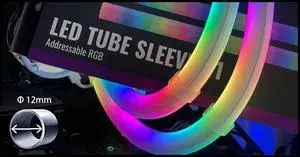 Cooler Master LED Tube Sleeve A1 -12mm Diameter (Pack of 2) - 30 Addressable RGB LEDs, Soft Rubber easy molding, ARGB Lighting for Liquid Cooling Tubing /Tube Hose Dia. equal to or less than 12mm