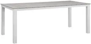 Maine 80" Outdoor Patio Dining Table - White Light Gray