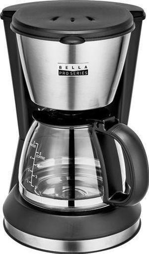 BELLA Single Serve Coffee Maker, Dual Brew K-Cup Pod or Ground Coffee Brewer,  Large Removable Water Tank, Black 