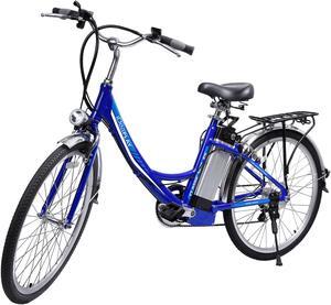 iDeaPlay Electric Bike 26, 250W E-Bike with 3 Riding Modes, Electric Bicycle for Women with Removable 36V 8.0Ah Lithium Battery, 20mph Adult Electric Bicycles with 6 Speed, Blue UL Certified