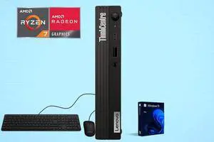 Lenovo ThinkCentre M75q |AMD Ryzen 7 5700GE| 32GB DDR4| 1TB SSD|Wifi-AX|Dual Monitor Support| Windows 11 Pro
