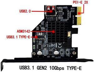 Xiwai USB 3.1 Front Panel Socket & USB 2.0 to PCI-E Express Card Adapter for Motherboard