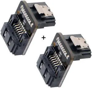 Xiwai Cable SATA 7Pin Female to 7pin Male Up 90 Degree Angled Adapter Mainboard Motherboard for Desktops SSD HDD