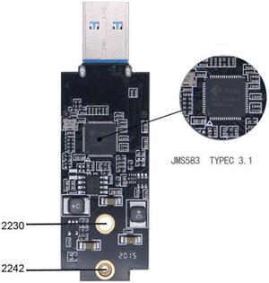 KAIBOXIXI USB 3.1 Gen2 10Gbps to NVME PCI-E M-Key Solid State Drive External Enclosure 2230/2242mm