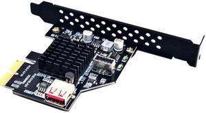 CYSM USB 3.1 Front Panel Socket & USB 2.0 to PCI-E Express Card Adapter for Motherboard