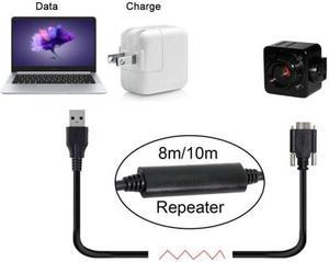 Chenyang Cable 8m USB 3.0 A Type Repeater Cable Male to Micro USB 3.0 B Male with Mount Panel Screws for Camera