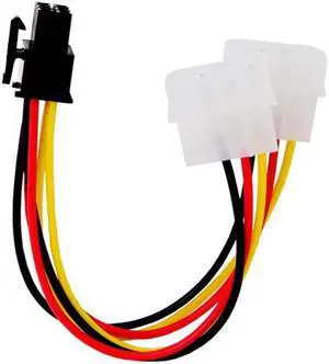 KAIBOXIXI Dual 4Pin to 6 Pin EPS 12V Graphics Card Power Supply Adapter Converter Cable