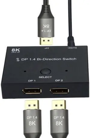 KAIBOXIXI DP DisplayPort 1.4 Bi-Direction Switch MST Hub Support HDCP SST Extended 8K@30hz 4K@60hz