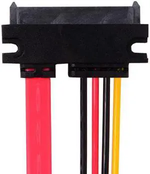 CYSM Up Angled SATA III 3.0 7+15 22 Pin SATA Male to Female Data Power Extension Cable 30cm