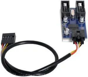 Xiwai Cable Motherboard 9pin USB 2.0 Header 1 to 2 Female Extension Cable HUB Connector Adapter Port Multilier