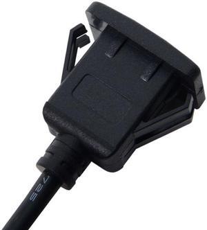 Cablecc 1m Waterproof Single USB 2.0 Extension Latch Mount Car AUX Cable for Dashboard Panel