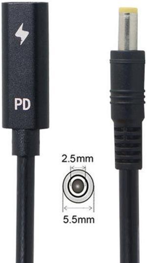 CY Type C USB-C Female Input to 5.5*2.5mm Cable UC-109-5525MM