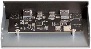 CYSM USB-C & USB 3.0 HUB 4 Ports Front Panel to Motherboard 20Pin Connector Cable for 5.25" CD-ROM Bay
